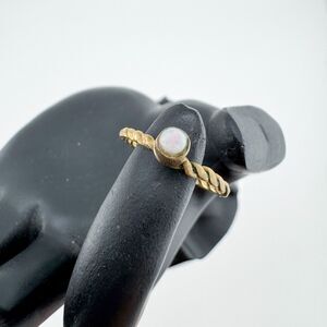 Handmade Gold Plated Opal Ring Artisan Design Florida Artist Lou Ann Berkley